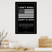 Poster Je ne m'agenouille pas sauf à Jésus (Cuisine)