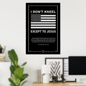 Poster Je ne m'agenouille pas sauf à Jésus (Bureau à domicile)