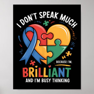 Poster Je ne parle pas beaucoup de génie de l'autisme gar