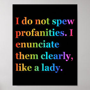 Poster Je Ne Parle Pas De Profanités Que Je Les Évoque Cl