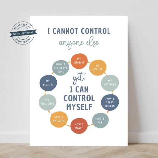 Poster Je Ne Peux Contrôler Personne D'Autre 18X24