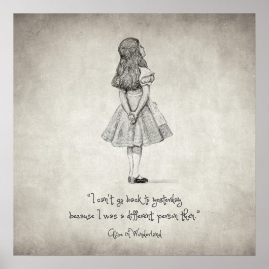 Poster Je ne peux pas revenir à hier Citation (Devant)