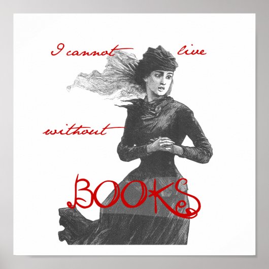 Poster Je ne peux pas vivre sans livres (Devant)