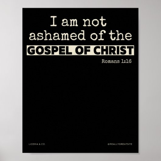 Poster Je ne rougis pas de l'Évangile de Christ (Devant)