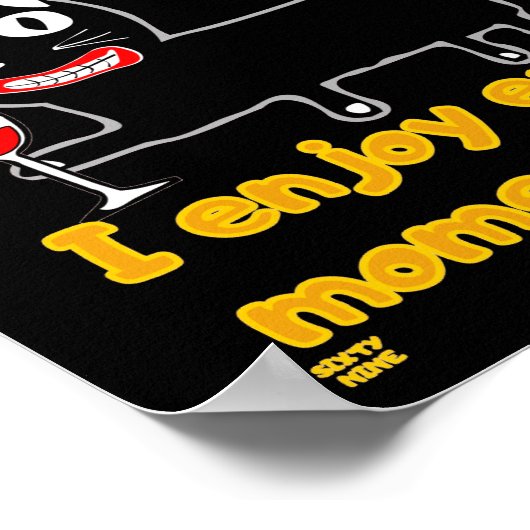 Poster "JE NE SOUFFRE PAS D'INSANITÉ" drôle de chat fou (Coin)