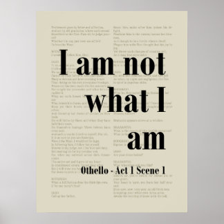 Poster Je Ne Suis Pas Ce Que Je Suis Othello Shakespeare 