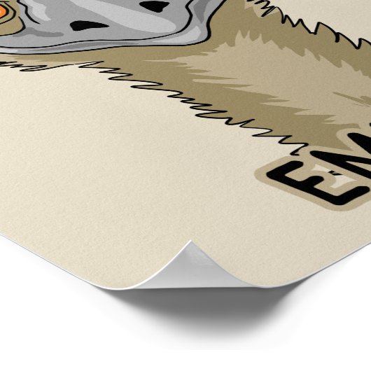 Poster Je Ne Suis Pas Emusé Drôle Emu Pun | Beige (Coin)