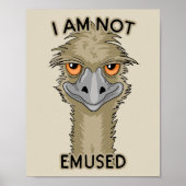 Poster Je Ne Suis Pas Emusé Drôle Emu Pun | Beige (Devant)