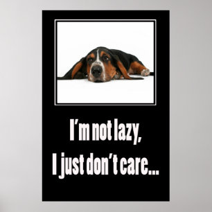 Poster Je ne suis pas paresseux je juste ne m'inquiète