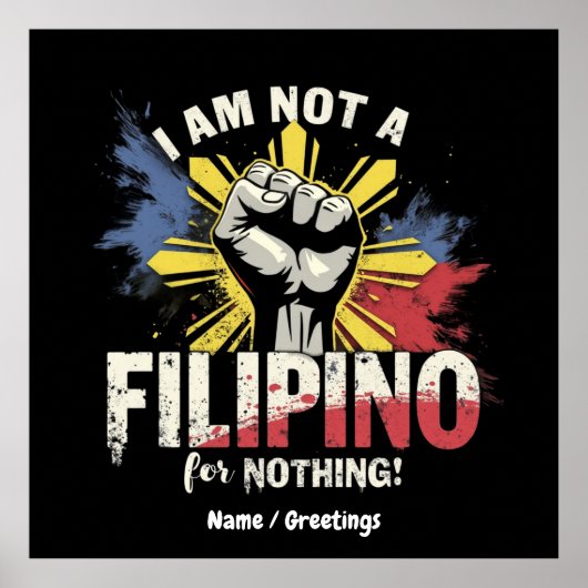 Poster Je Ne Suis Pas Philippin Pour Rien Duterte Support (Devant)