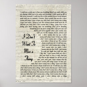 Poster Je ne veux pas manquer une chose Script Chanson Ly