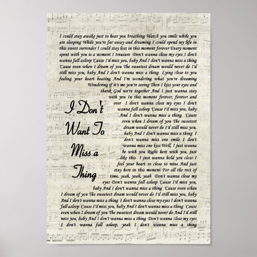 Poster Je ne veux pas manquer une chose Script Chanson Ly (Devant)