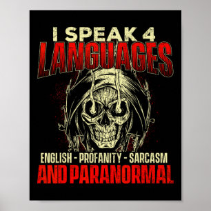 Poster Je Parle 4 Langues - Chasse Aux Fantômes Rés Paran