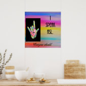 Poster Je parle ASL Tout le monde devrait (Cuisine)