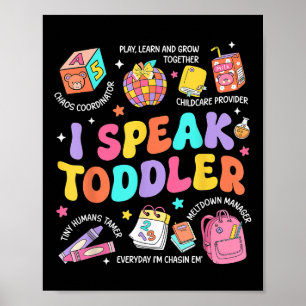 Poster Je Parle Toddler Enseignant Pré K Retour À L'École