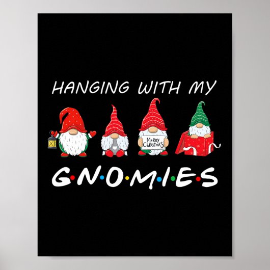 Poster Je Passe Avec Mes Gnomies Fun Gnome Ami Noël (Devant)
