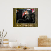 Poster Je Peux Avoir La Foi Priant Chat (Cuisine)