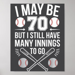 Poster Je peux être joueur de baseball 70 ans Fête d'anni