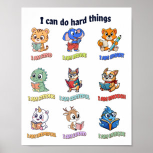 Poster Je peux faire des choses difficiles Enseignant Ret