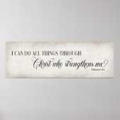 Poster Je peux faire tout par l'art mural du Christ (Devant)