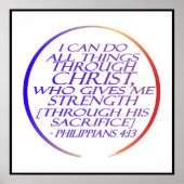 Poster Je peux faire tout par le Christ Bible Verse (Devant)