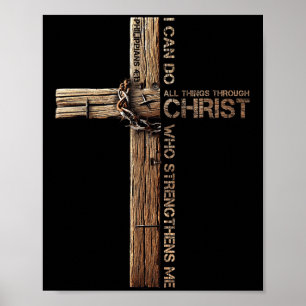 Poster Je peux faire toutes choses par Christ, Croix Jésu