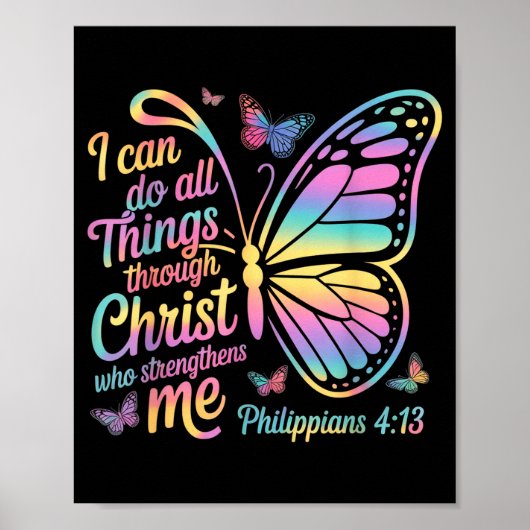 Poster Je peux faire toutes choses par le Christ Papillon (Devant)