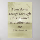 Poster Je Peux Faire Toutes Les Choses Bible Écriture Mur (Devant)