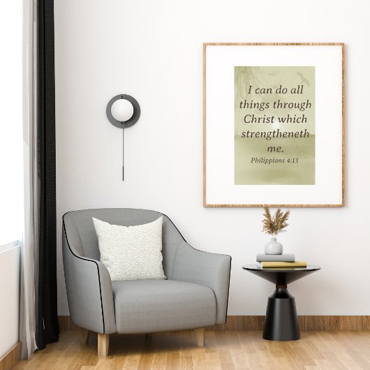 Poster Je Peux Faire Toutes Les Choses Bible Écriture Mur