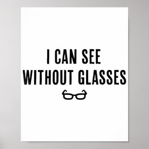 Poster Je peux voir sans lunettes - Funky White Lie Party