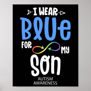 Poster Je Porte Bleu Pour Mon Fils Maman Sensibilisation