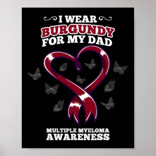 Poster Je Porte Burgundy Papa Multiple Myeloma Awareness 