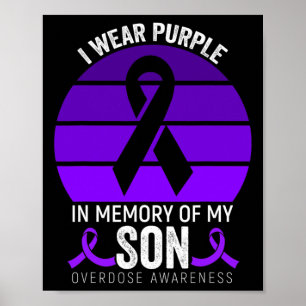 Poster Je Porte Conscience De L'Overdose Violet Ribbon Un