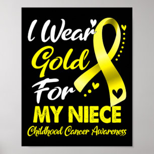 Poster Je porte de l'or pour la sensibilisation au cancer