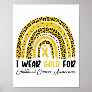 Poster Je porte de l'or pour la sensibilisation au cancer
