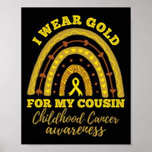 Poster Je Porte De L'Or Pour Mon Cousin Children Cancer A