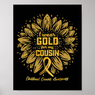 Poster Je Porte De L'Or Pour Mon Cousin - Gold Sunflower