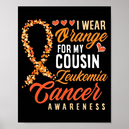 Poster Je Porte De L'Orange Pour Mon Cousin Leukemia Canc (Devant)