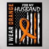 Poster Je Porte De L'Orange Pour Mon Mari Leucémie Cancer (Devant)