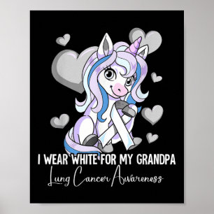 Poster Je Porte Du Blanc Pour Ma Sensibilisation Au Cance