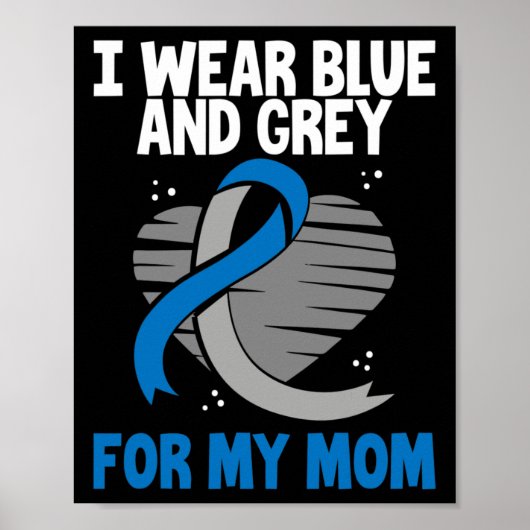 Poster Je Porte Du Bleu Et Du Gris Pour Ma Mère Diabète T (Devant)