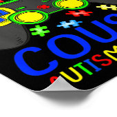 Poster Je Porte Du Bleu Pour Cousin Kids Video Game Autis (Coin)