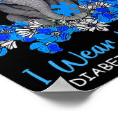 Poster Je Porte Du Bleu Pour La Sensibilisation Au Diabèt (Coin)