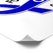 Poster Je Porte Du Bleu Pour Le Cancer Cure 42 Colon (Coin)