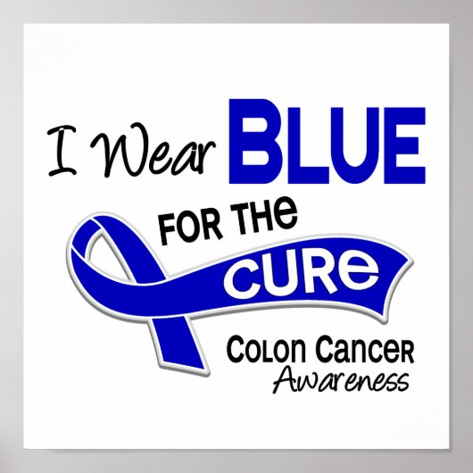Poster Je Porte Du Bleu Pour Le Cancer Cure 42 Colon (Devant)