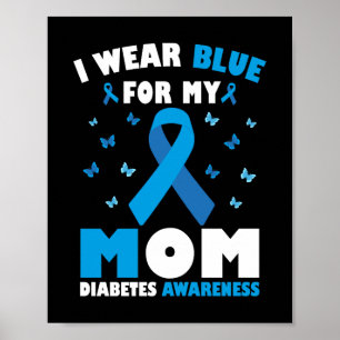 Poster Je Porte Du Bleu Pour Ma Mère Sensibilisation Au D