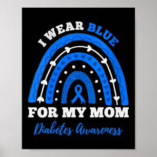 Poster Je Porte Du Bleu Pour Ma Mère T1D Type 1 Diabète