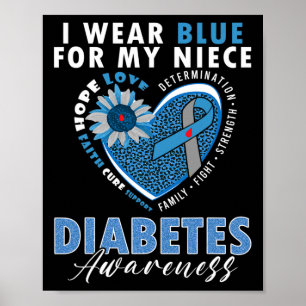 Poster Je Porte Du Bleu Pour Ma Nièce Type 1 Sensibilisat