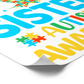 Poster Je Porte Du Bleu Pour Ma Soeur Sensibilisation sur (Coin)