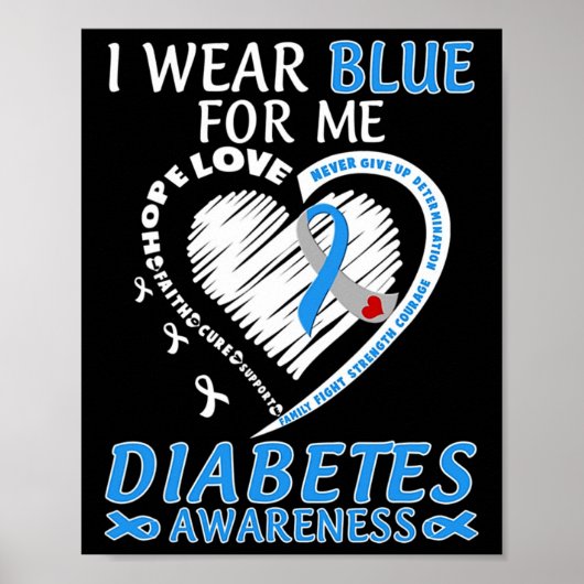 Poster Je Porte Du Bleu Pour Moi Sensibilisation Au Diabè (Devant)